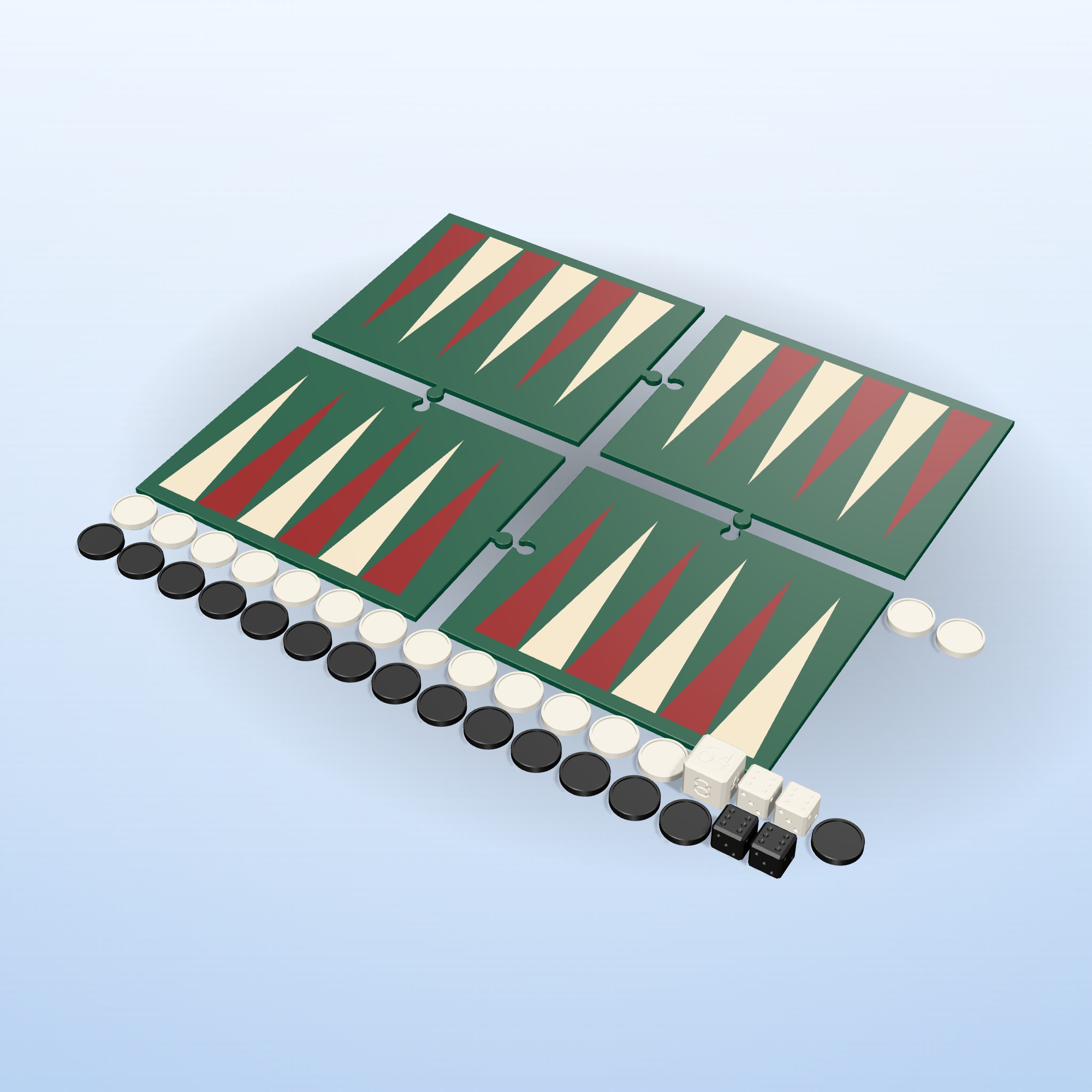 バックギャモンセット — パズルボード — 3Dプリント | CuttersTechストア