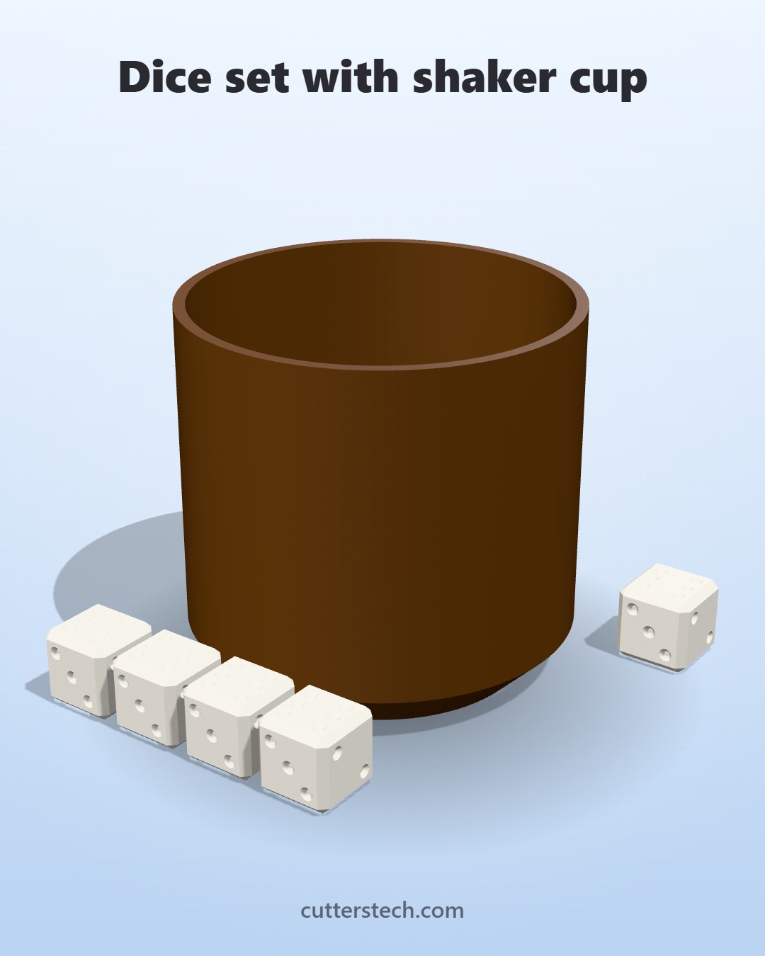 ダイスセット（シェイカーカップ付き） — 3Dプリント | CuttersTechストア