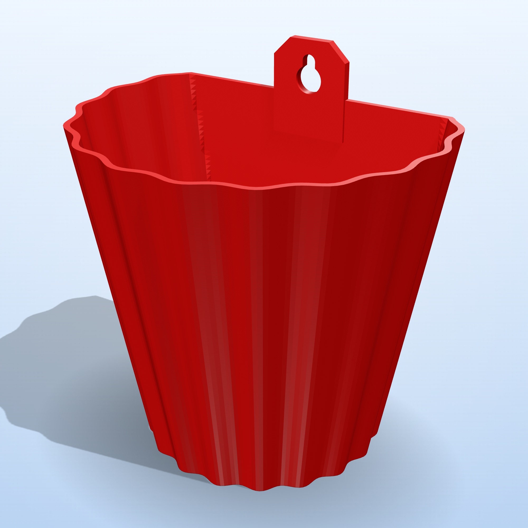Geriffelter Wand-Pflanztopf — 3D-gedruckt