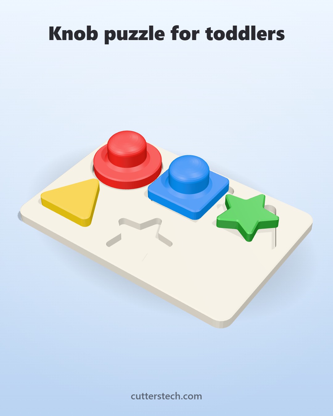 幼児向けつまみ付きパズル — 3Dプリント | CuttersTechストア