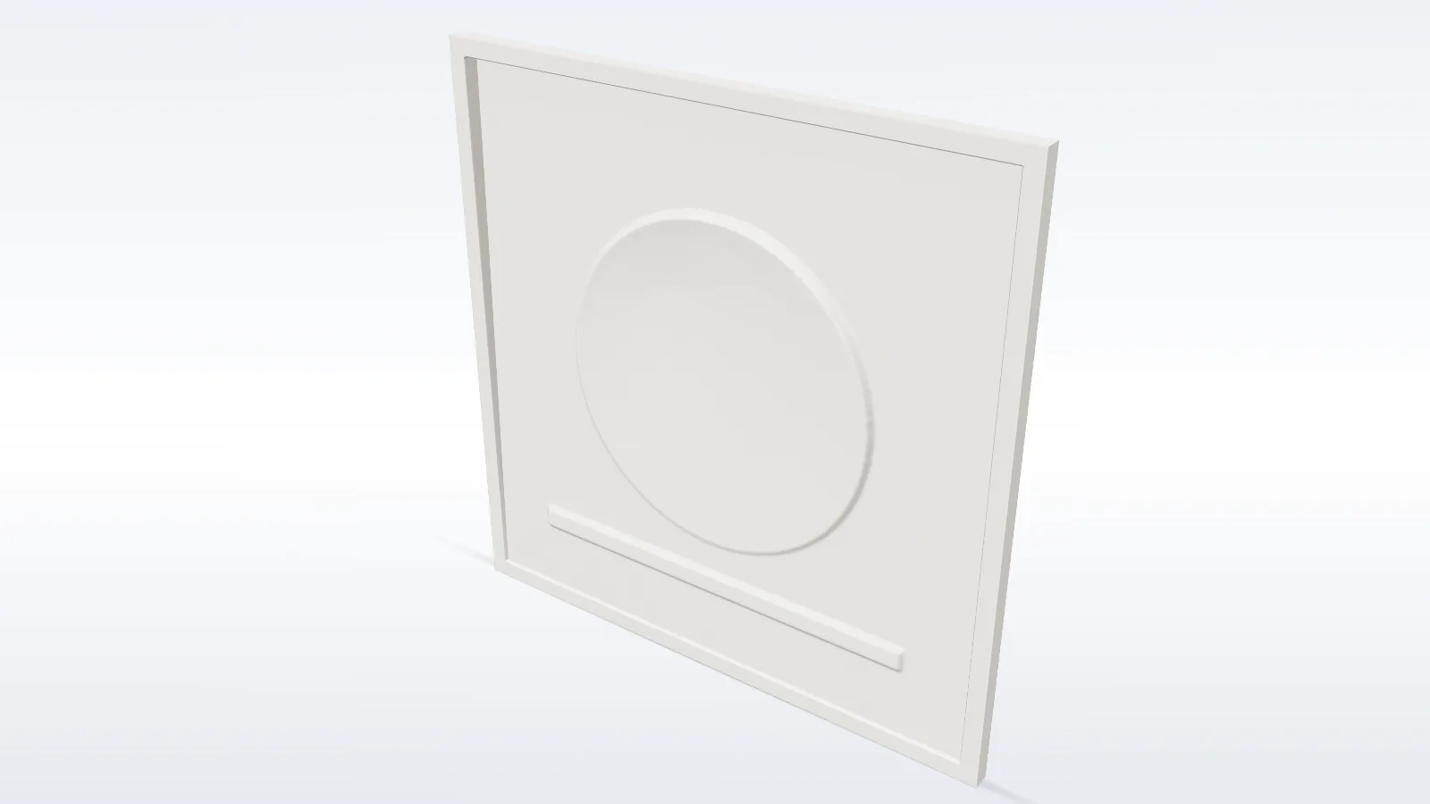A generated lithophane panel showing a sphere and horizon carved as varying thickness